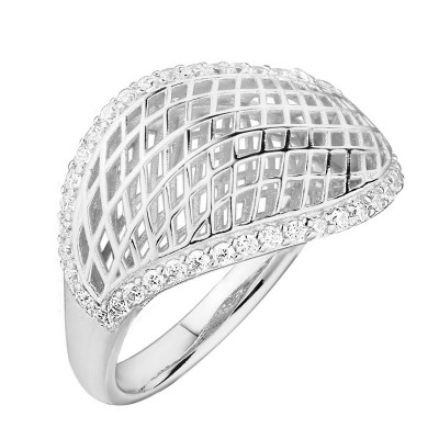 Кольцо с фианитами «Gaudi» из серебра 925 Fresh Jewelry (арт.FA-R02302-X-W-X-X-W)