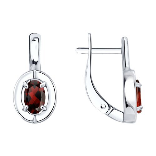 Серьги из серебра с гранатами (Арт.92025353)