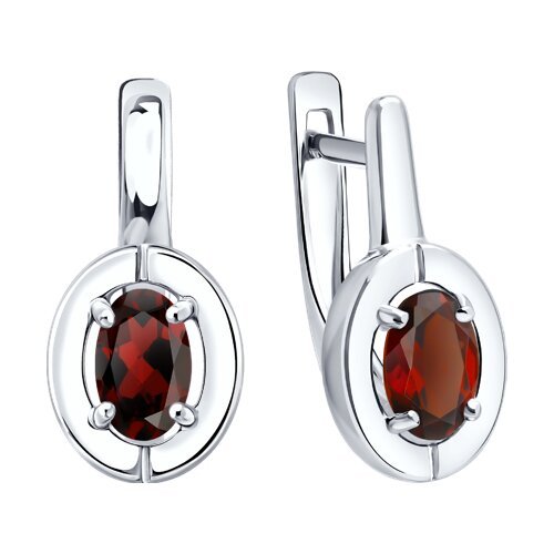 Серьги из серебра с гранатами (Арт.92025353)