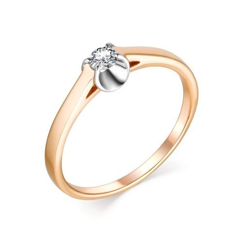 Золотое кольцо с бриллиантом Алькор КЮЗ (Золото) 13303-100
