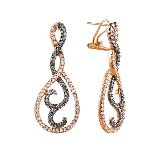 Серьги из золота с бриллиантом (Арт.aae4264_sr_dn_yg)