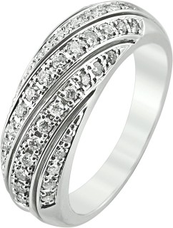 Кольцо с бриллиантами из белого золота «Elegance Waves» Diamanti (арт.7VH004GB2)