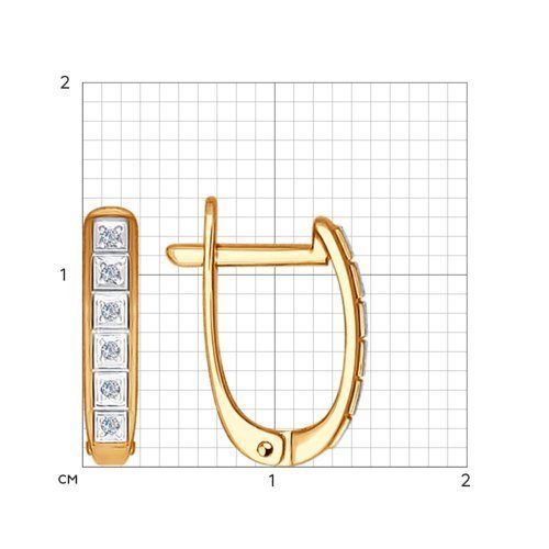 Серьги из золота с бриллиантами (Арт.1021057)
