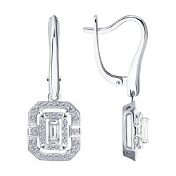 Серьги из белого золота с бриллиантами (Арт.1021736)