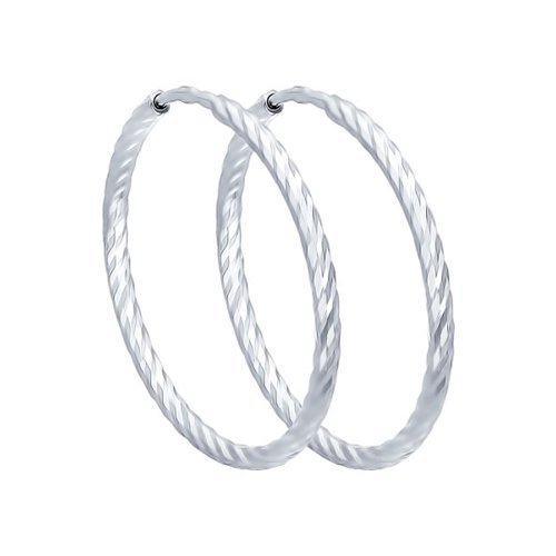 Серьги конго из серебра с алмазной гранью (Арт.94140014)