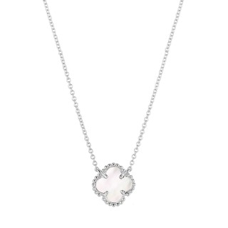 Ожерелье серебряное с жемчугом «Lucky Clover» Fresh Jewelry (арт.TC-N01829-X-W-PN-X-X)