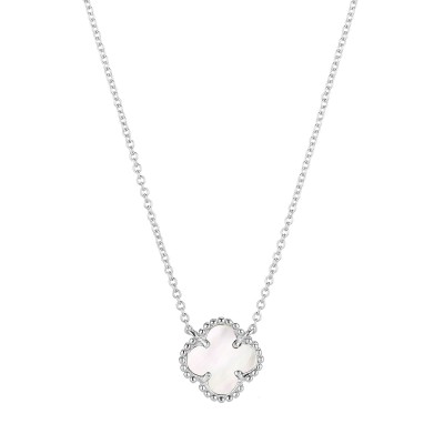 Ожерелье серебряное с жемчугом «Lucky Clover» Fresh Jewelry (арт.TC-N01829-X-W-PN-X-X)