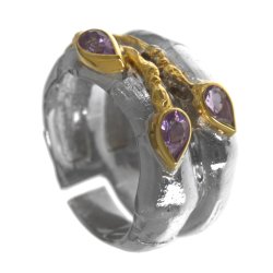 Серебряное кольцо BEAVERS с аметистом 1139a