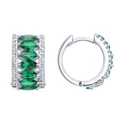 Серьги из серебра с ситаллами и фианитами (Арт.94-320-02192-1)