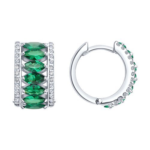 Серьги из серебра с ситаллами и фианитами (Арт.94-320-02192-1)