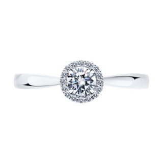 Кольцо из белого золота с бриллиантом «Сияние вечности» Соколов (арт.9010166-57)