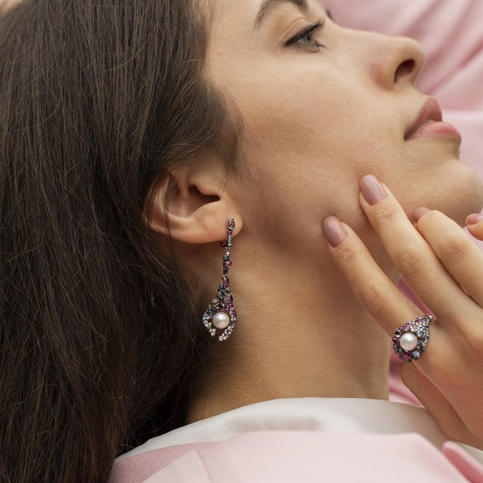 Кольцо из белого золота с бриллиантом и жемчугом (Арт.mkrg0557_dn_sm_mc_wp_wg)