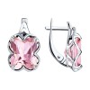 Серьги из серебра с ситаллом «Розовый Вернисаж» Соколов (арт.92021365)