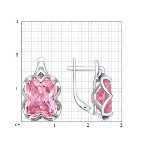 Серебряные серьги Sokolov с розовым ситаллом (арт. 92021365)