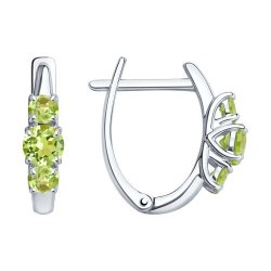 Серьги из серебра с хризолитами (Арт.92022936)