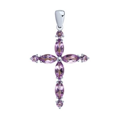 Подвеска из серебра с аметистами (Арт.92030729)