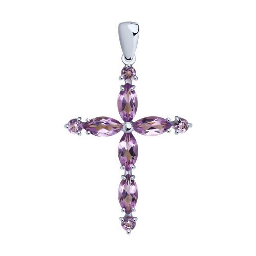 Подвеска из серебра с аметистами (Арт.92030729)