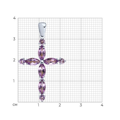 Подвеска из серебра с аметистами (Арт.92030729)