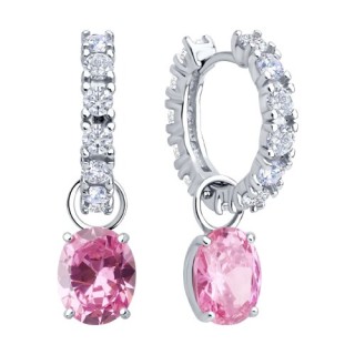 Серьги из серебра с фианитами «Розовый Шарм» SOKOLOV (арт.94026882)