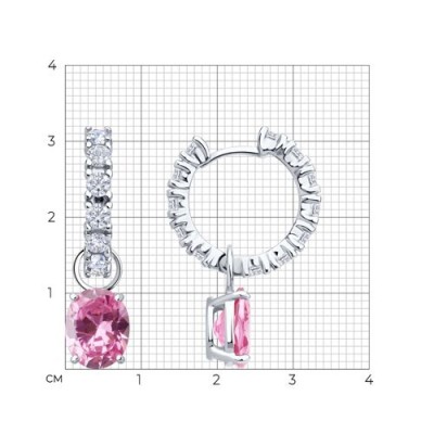 Серьги из серебра с фианитами «Розовый Шарм» SOKOLOV (арт.94026882)