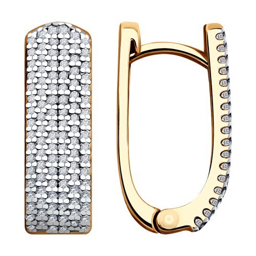 Серьги из золочёного серебра с фианитами (Арт.93-120-01762-1)