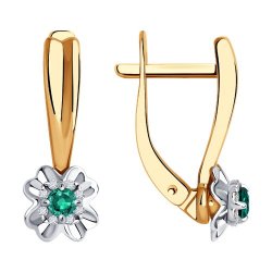 Серьги из золота с бриллиантами и изумрудами (Арт.3020568)