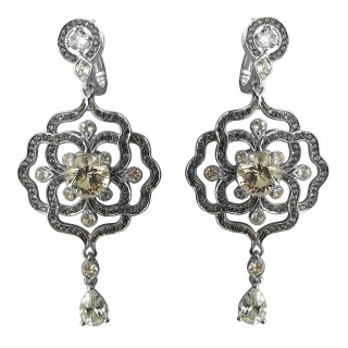 Серьги с сапфиром и топазом «Garden Bloom» из белого золота MyJewels (арт.01С577987-1)
