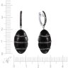Серьги из белого золота с бриллиантом и ониксом (Арт.we00351y-3_sr_dn_ox_wg)