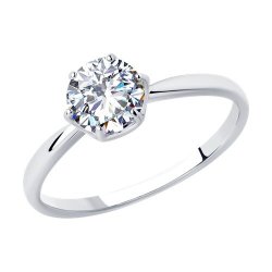 Кольцо из серебра с фианитом (Арт.94-110-01640-1)
