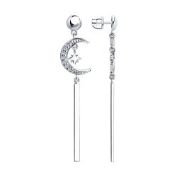 Серьги из серебра с фианитами (Арт.94023964)