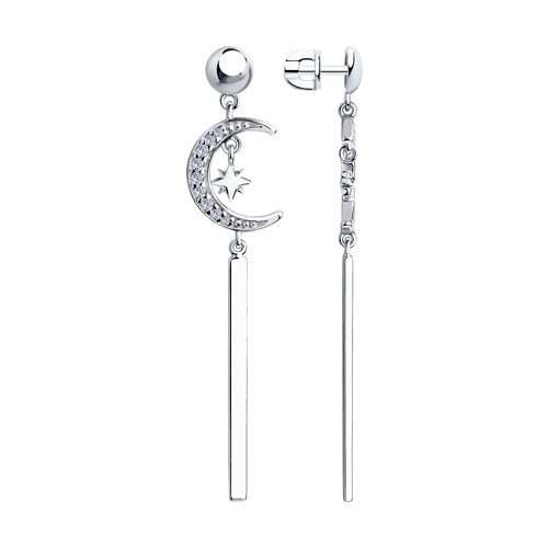 Серьги из серебра с фианитами (Арт.94023964)