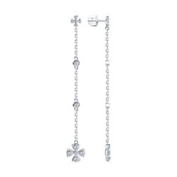 Серьги из серебра с фианитами (Арт.94026480)