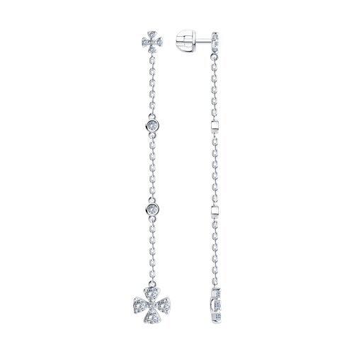 Серьги из серебра с фианитами (Арт.94026480)