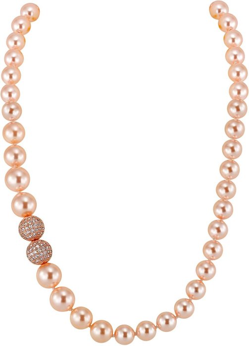 Ожерелье из серебра с жемчугом и куб. цирконием (Арт.2l-rk-12)