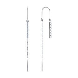 Серьги из серебра с фианитами (Арт.94-123-01502-1)