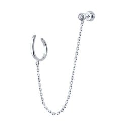 Серьга из серебра с фианитом (Арт.94170245)