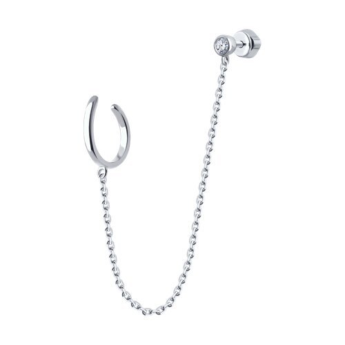 Серьга из серебра с фианитом (Арт.94170245)