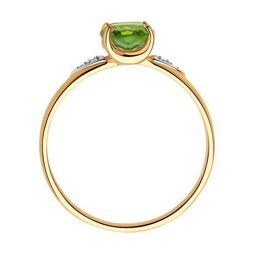 Кольцо золотое пробы 585 с хризолитом (Арт.51-310-00216-3)