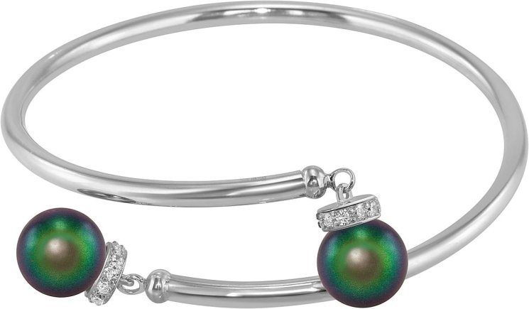 Браслет из серебра с жемчугом и кристаллом swarovski (Арт.abb-4-10-25-s)