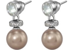 Серьги из серебра с жемчугом и кристаллом swarovski (Арт.abs-3-8-9-s)