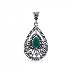 Подвеска Серебряные крылья (Арт.230002e-39-203_agat_markazit)