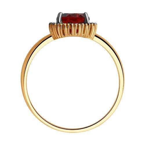 Кольцо золотое пробы 585 с гранатом (Арт.71-00421)