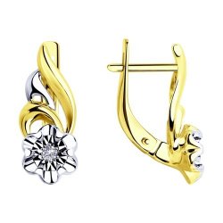 Серьги из комбинированного золота с бриллиантами (Арт.53-220-00021-1)