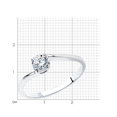 Кольцо из серебра с фианитом «Вечное сияние» Соколов (арт.94013564)