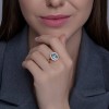 Кольцо золотое с топазом и фианитами «Ледяной Овал» Соколов (арт.716426)