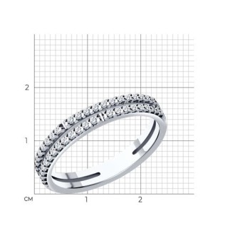 Кольцо из серебра с фианитами «Двойное сияние» Соколов (арт.94013686)