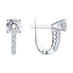 Серьги из серебра с фианитами (Арт.94020082)