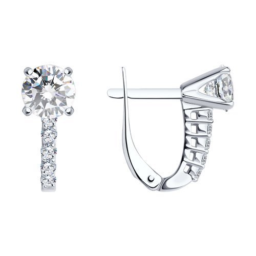 Серьги из серебра с фианитами (Арт.94020082)