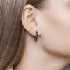 Серьги из серебра с черными фианитами «Ночная линия» SOKOLOV (арт.9402-1381)