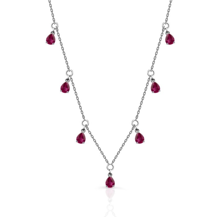 Ожерелье из золота с рубином Русские Самоцветы (Арт.95652)